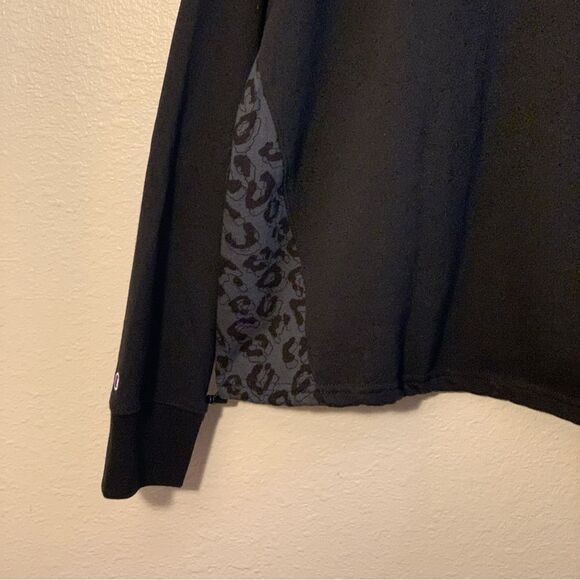 CHAMPION HOODIE NWT Women’s XL Black Gray Detail Hood Sides Popover Sweatshirt. - Picture 7 of 15